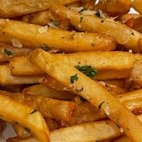 Seasoned Fries · Sprinkled with Sea Salt. Vegetarian and Gluten-Free. .