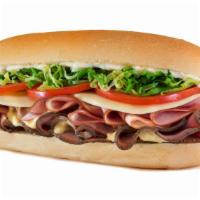 #8. Big Steer Sandwich Only · Thinly sliced roast beef, smoked ham, provolone cheese, garden-fresh lettuce, red ripe tomat...