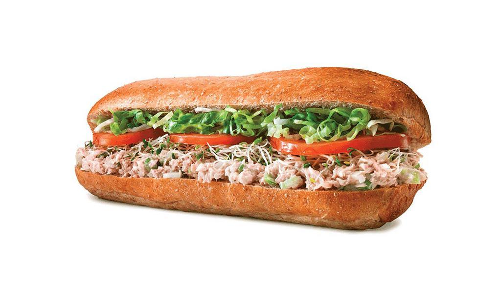 #3. The Big Katuna Sandwich Only · Water packed tuna mixed with diced celery and onion. Garden-fresh lettuce, red ripe tomatoes, alfalfa sprouts and a touch of Hellmann's mayo with our secret gourmet sauce.