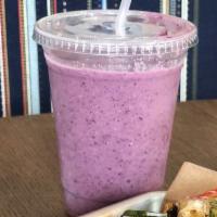 12 Oz. Berry Oat Smoothie · Blueberry, strawberry, rolled oats, flax seed, almond milk and agave.