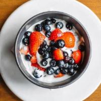 Yogurt & Berries · Vanilla yogurt, strawberries and blueberries