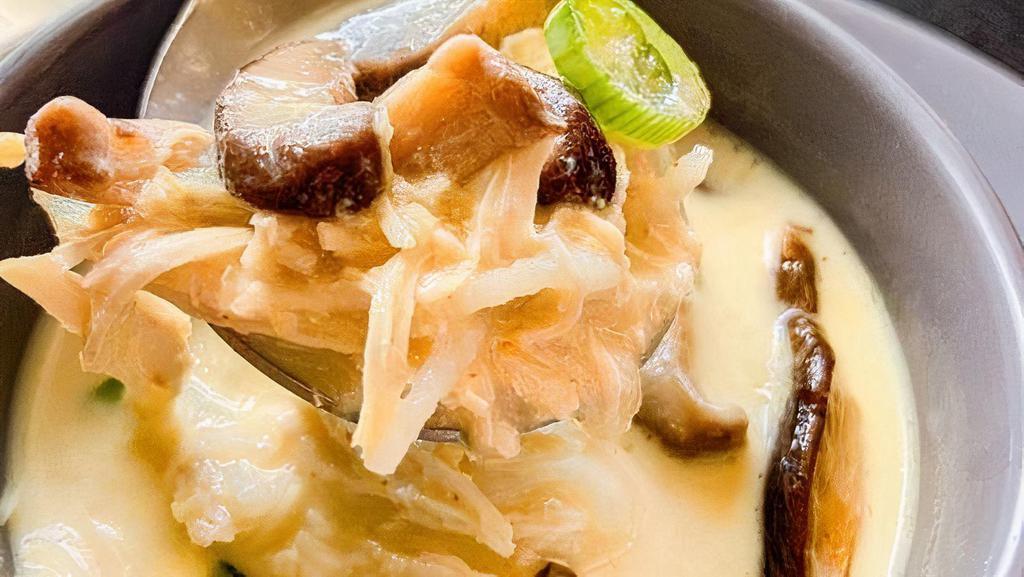 Coconut Curry Chicken & Rice · Basmati rice, shiitake mushrooms, scallions.  Gluten Free