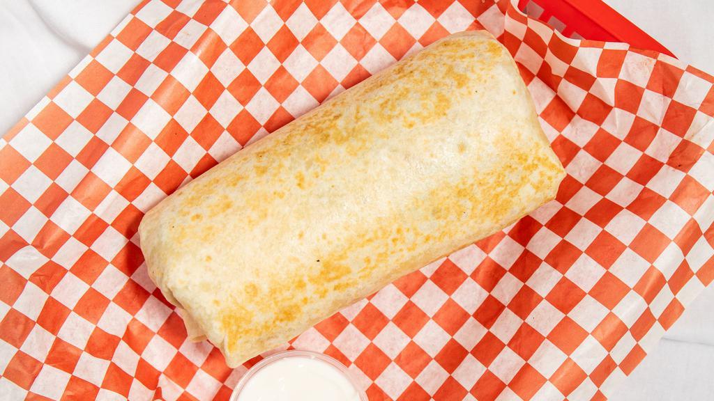 Burrito · Choice of meat, cheese, lettuce, tomato, rice, beans, sour cream