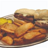 Sirloin Steak Sandwich · A lean and tender USDA sirloin steak accented by our seasonings is grilled and topped with m...