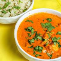Chicken Tikka Masala · Marinated chicken breast sautéed in a creamy tomato sauce with oriental spices. (Simply fant...