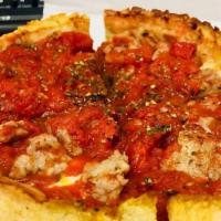 Cheese Deep Dish Pizza (Small) · Please allow 30 minutes to cook. Serves 2.
