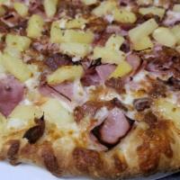 Hawaiian · Ham, bacon, and pineapple.