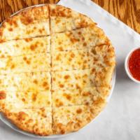 Cheesestix · Bread topped with mozzarella cheese, butter, and garlic. Served with homemade pizza sauce.