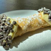 Chocolate Chip Cannoli · Cannoli shell filled with our Housemade Vanilla Cannoli Cream capped with Mini Chocolate Chi...