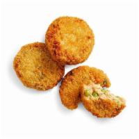 Veggie Croquettes  · Made with lentils, potatoes and veggies then flash fried to light, crispy, golden, yumtastic...