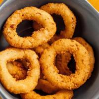Onion Rings · Beer battered onion rings are deep fried until crisp and golden brown to create a delicious ...