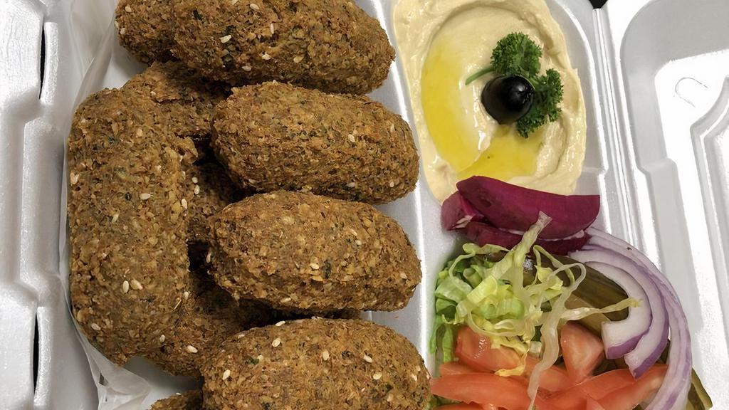 Falafel · 5 pieces for small, 10 pieces for large.