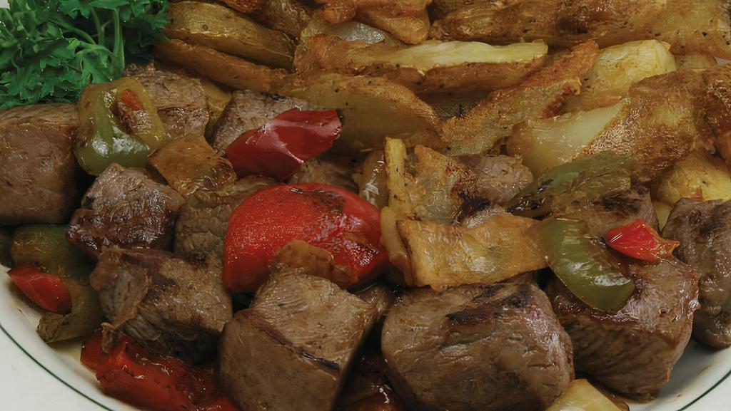 Roasted Pepper & Onion Beef Tips · 10 ounces of mouth-watering grilled beef tips blended with roasted peppers and onions.