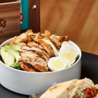 Cobb Salad · Romaine, tomatoes, red onion, cheddar, avocado, bacon, egg, grilled chicken, house ranch, cr...
