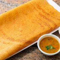 Masala Dosa · Thin rice & lentil crepe stuffed with mildly spiced potatoes. Served with fresh chutneys & s...
