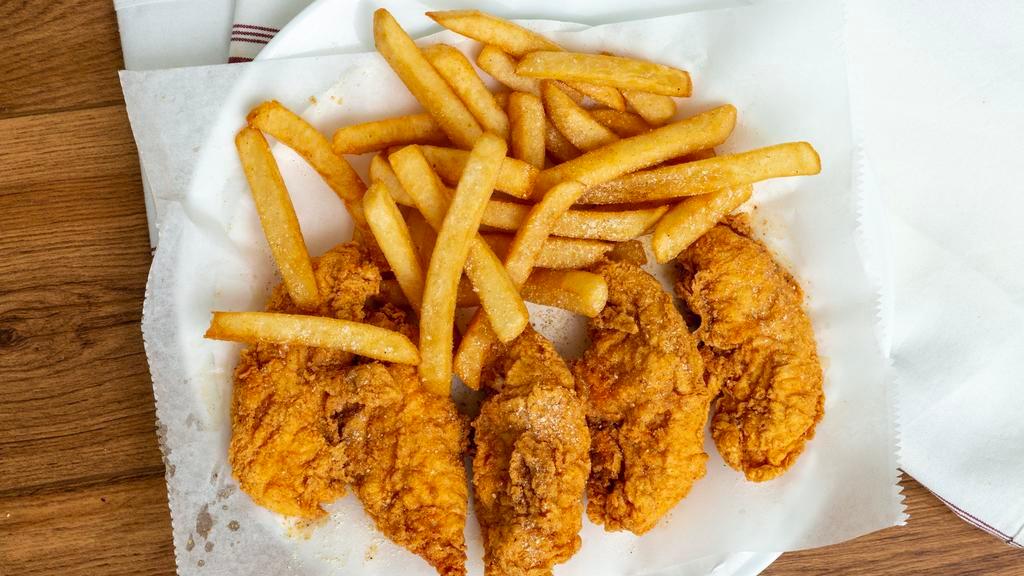 5 Piece Daddy Chicken Tender Combo · Include bread, fries.