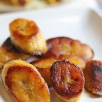 Sweet Fried Plantains · With spiced vanilla glaze.