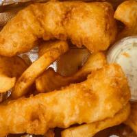 Fish & Chips · Two pieces of fish and a side of fries.