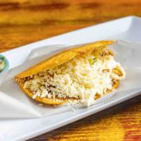 Gorditas · Thick fried tortillas stuffed with beans, Mexican cheese, sour cream and your choice of meat...