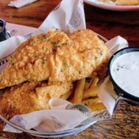 Fish & Chips Basket · Over a pound beer-battered haddock, house cut fries, coleslaw and tartar sauce.