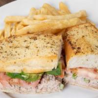 Marco Polo · Homemade tuna salad blended with red onion, celery and seasoned with fresh black pepper, top...