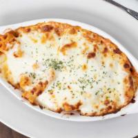 Baked Rigatoni · Large, tubular pasta blended with our marinara sauce, ricotta Romano cheese, all tossed with...