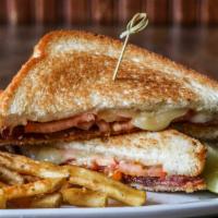 Grilled Cheese · American, sharp cheddar, baby Swiss, fontina, sliced tomato, smoked bacon