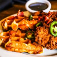 Chicken & Waffles · Belgian waffles, your choice of Nashville hot or original buttermilk fried chicken, cherrywo...