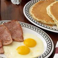 2 X 2 Special Combo Meal · (2) pancakes (2) eggs & choice of bacon, ham or sausage.