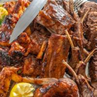 Smoked Meat Platter · A nice portion of Err' Meat: Smoked Lamb Chops (5), Brisket (1lb.), (10) Wings , Rib Tips (1...