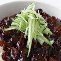Jajangmyeon · Wheat noodles with the side of black soy bean sauce that contains diced pork and vegetables