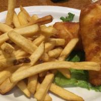 Fish & Fries · Two hand battered cod filets deep fried to perfection served with fries.