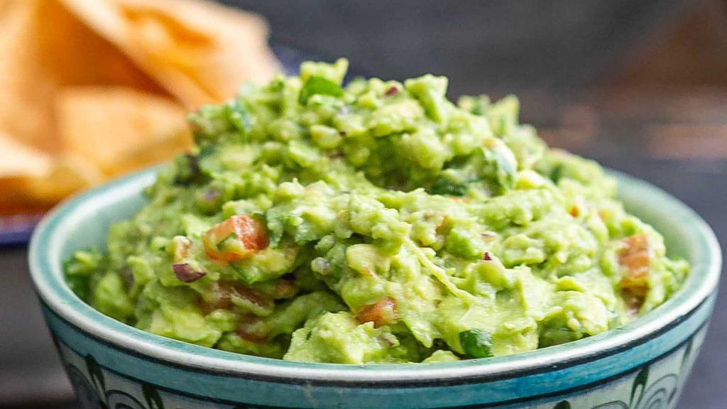 Gucamole Grande · Avocado, guacamole, dips the classic guacamole dip which is served with tortilla chips.