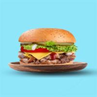 Cheese Conquest  With Guacamole · Hamburger patty loaded with cheddar and swiss cheese with guacamole. Served with lettuce, to...
