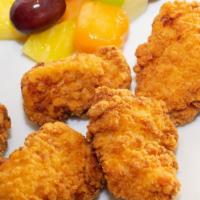 Kids' Meal · 5 plain chicken nuggets, fresh fruit, side of ranch, special treat.