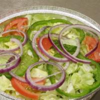 Garden Salad · Salad with lettuce, tomato, green pepper, and onion.