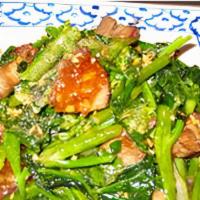 Roasted Pork & Chinese Broccoli · Stir fried roasted pork and broccoli in our tasty oyster sauce.
