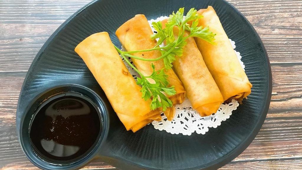 Deep Fried Spring Roll · A delicate combination of vegetables, spices & noodle filling rolled in a light spring roll wrap then deep-fried till crispy, served with sweet & sour sauce.
