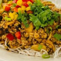 Lettuce Wrap · A delicious combination o f stir-fried spiced chicken with mushrooms, water chestnuts, and b...