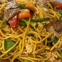 Lo Mein · Wheat egg noodles tossed with vegetables and your choice of meat in light soy sauce
