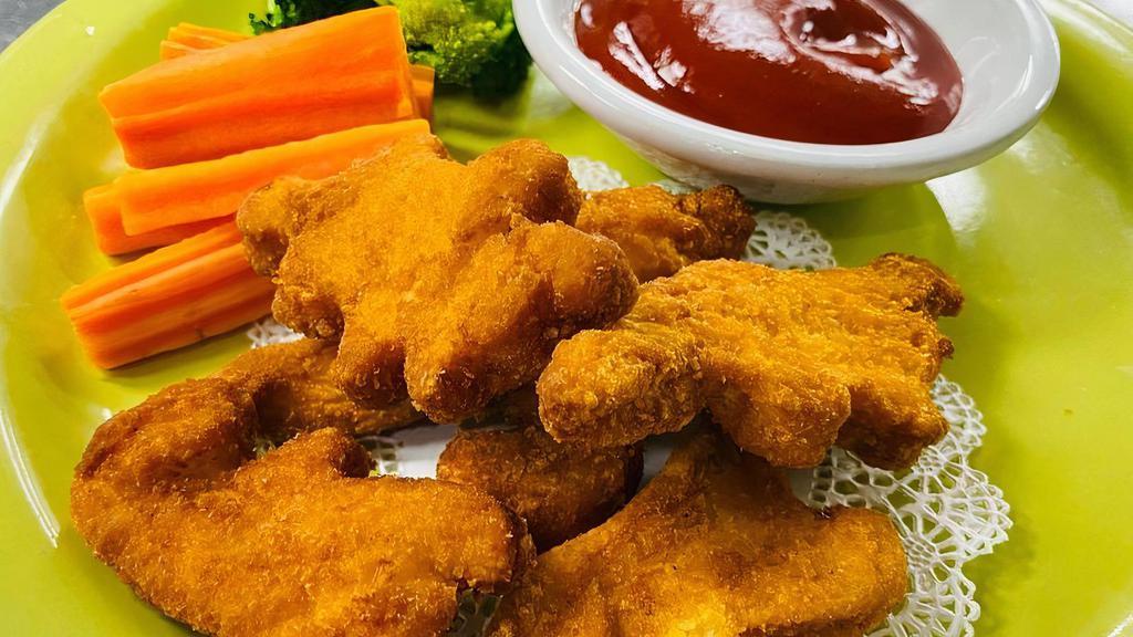 Kids Crispy Nuggets (6 Pcs) · Chicken nuggets, ketchup served jasmine rice, steamed broccoli and carrots