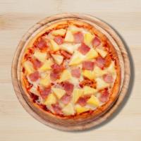 Hawaiian Hut Pizza · Fresh pizza crust filled with house made sauce, ham, locally sourced  pineapple slashed into...