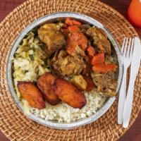 Curry Chicken · A stew of golden Curry, chunks of bone in Chicken, Potatoes, Carrots, Onions, Garlic, Ginger...
