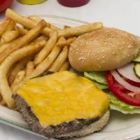Cheeseburger · Lettuce, tomato, pickles

This item may be served undercooked. Consuming raw or undercooked ...