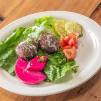 Falafel Plate · Served with rice, salad or fattoush, tahini.