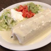 Grande Burro · Extra-large burrito with choice of beef or grilled chicken, rice and beans, pico de gallo an...