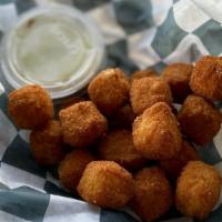 Pepper Cheese Cubes · Vegetarian. 20 breaded, pepper jack cheese cubes, fried and served with ranch.