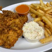 Chicken Tender Dinner · Three breaded chicken tenders with your choice of sauce.