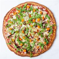 The Sweet Goat Pizza · Reduced fat mozzarella cheese, made-from-scratch tomato sauce, roasted sweet potatoes, goat ...