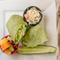 Chicken Caesar Wrap · With Romaine, caesar dressing, parmesan and croutons